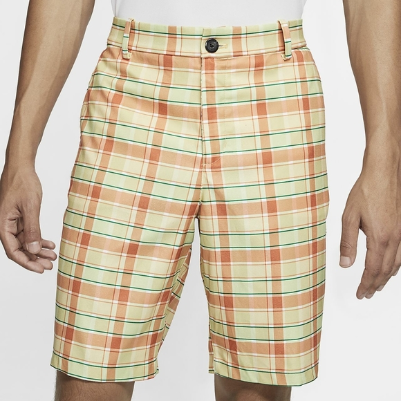 Nike Shorts Nike Mens Flex Plaid Golf Shorts Orange Poshmark